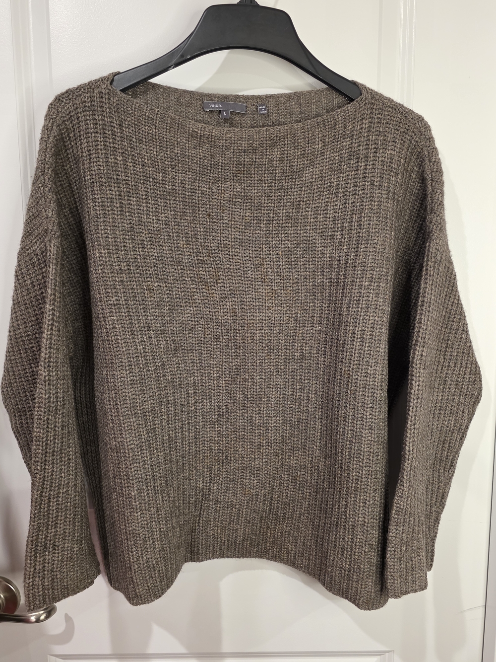 Vince Ribbed Boat-Neck Sweater 50% yak/50% wool